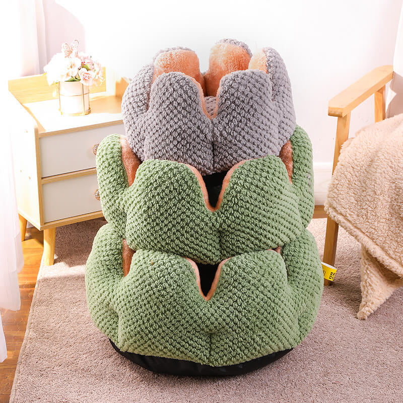 "Prickly Pup Paradise: Cactus-Shaped Pet Bed for Ultimate Comfort"